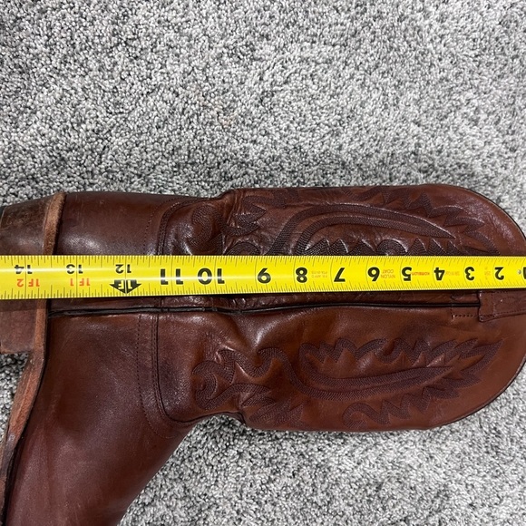 Old West Men’s Brown Genuine Leather Classic Western Boots Size US 11.5 D - Picture 13 of 14